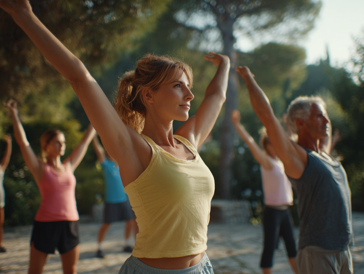 Активні люди різного віку займаються фітнесом